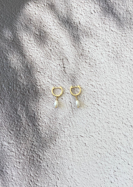 Mini Pearl Hoops