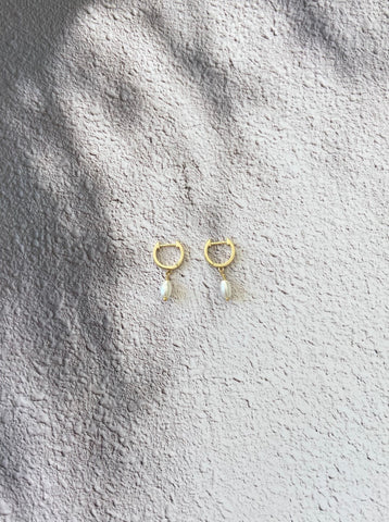 Mini Pearl Hoops